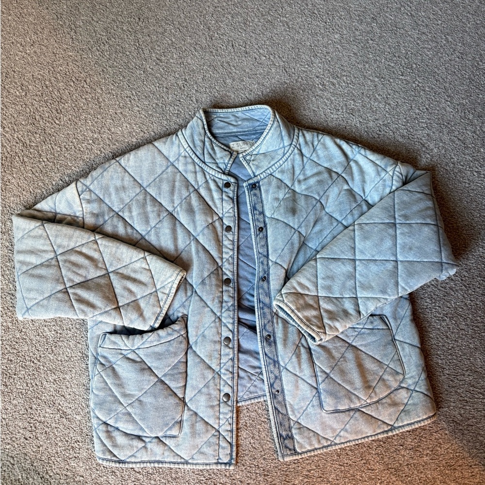 Z Supply soft blue quilted jacket